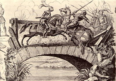 La battaglia del Garigliano (da un'incisione anonima del XVI secolo). (foto Gioacchino Albanese)