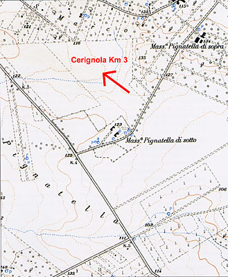 Le due zone della località Pignatella dove è stata condotta la campagna di scavo nel 1995, che ha portato al recupero de