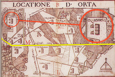 Masseria Acquamela nell'Atlante delle Locazioni (1686) di Antonio e Nunzio Michele di Rovere.