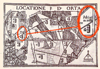 Tavola della locazione di P. D'Orta in cui era compresa la masseria Belmantello, indicata come Posta di bel mantello.
