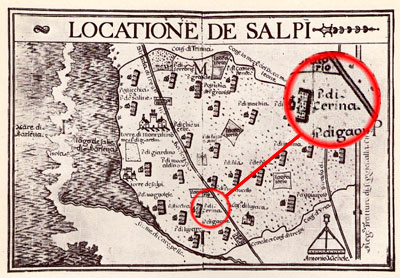 Tavola della locazione di Salpi in cui era compresa la masseria Cerina, indicata come Posta di Cerina.