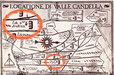 Atlante delle locazioni (1686) riporta una posta di Santo Andrea con uno iazzo a tre comparti.