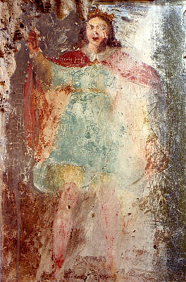 S. Giovanni di Zezza: affresco con la raffigurazione di S. Vito, nella vecchia chiesetta. (foto Gioacchino Albanese)