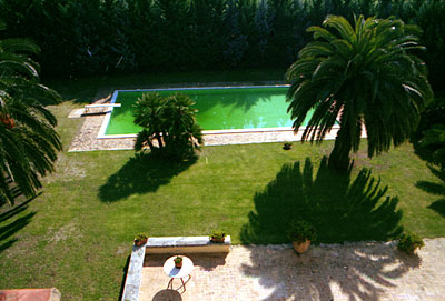 Masseria San Lorenzo: veduta del giardino posteriore dalla terrazza. (foto Gioacchino Albanese)