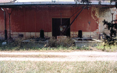 Azienda S. Stefano. Vasche di raccolta dell'uva scaricata dai carretti. (foto Gioacchino Albanese)