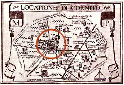 Una delle tavole dell'Atlante delle Locazioni di Antonio e Nunzio Michele di Rovere(1686), che situa Torre Alemanna nell