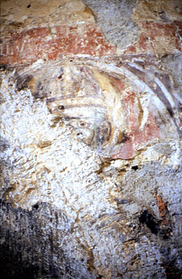 Affreschi del piano terra della Torre. Ritratto di papa. ( foto Gioacchino Albanese )
