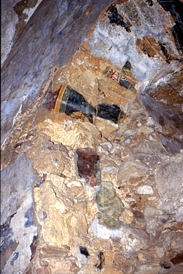 Affreschi del piano terra della Torre. Scena della passione di Cristo: Cristo nell'orto. (foto Gioacchino Albanese)