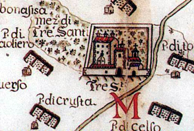 La mezzana di Tressanti come viene rappresentata nell'Atlante delle locazioni (1686).