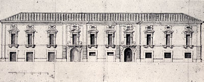 Palazzo della Regia Dogana in un disegno del 1733.