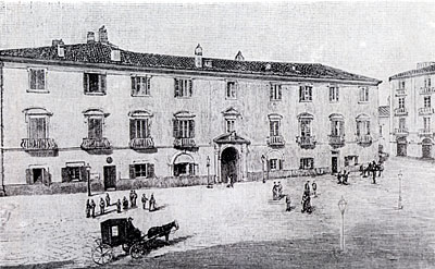 Palazzo della Regia Dogana in una incisione d'epoca.