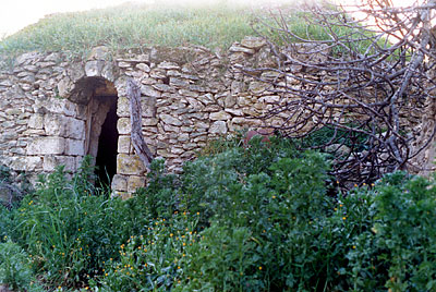 Costruzione di pietre a secco e terra, nell'agro di Cerignola in località Tammerice. (foto Gioacchino Albanese)